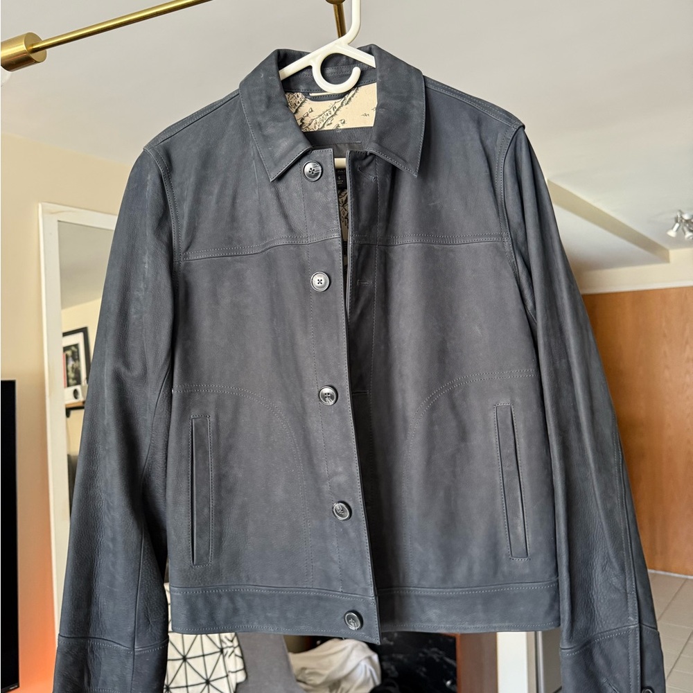 Stylish Gray Leather Jacket